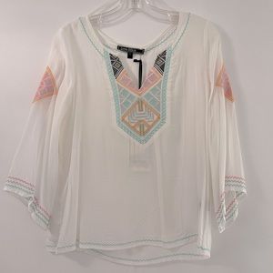 NWT Love Stitch White Embroidered Cover Up Sz. S